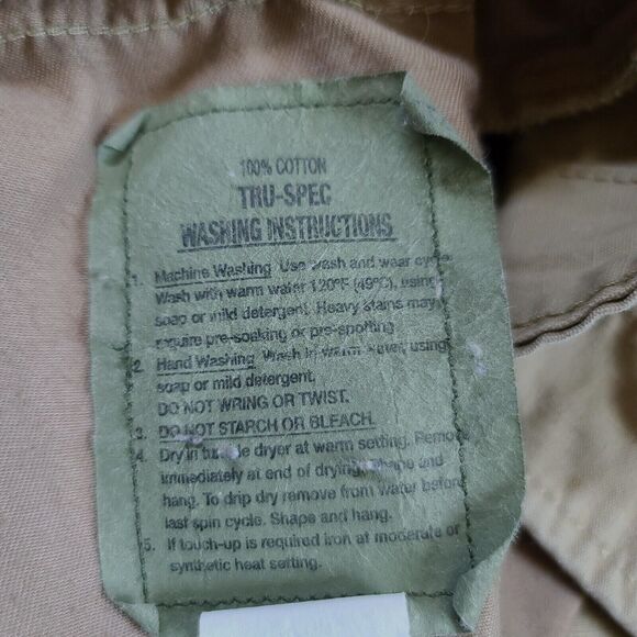 Tru-Spec Mens Pants Beige Size 39-43 100% Cotton Button Close Pockets Adjustable - Picture 8 of 12